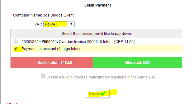 Credit note for invoices and bank account refund - Support - QuickFile