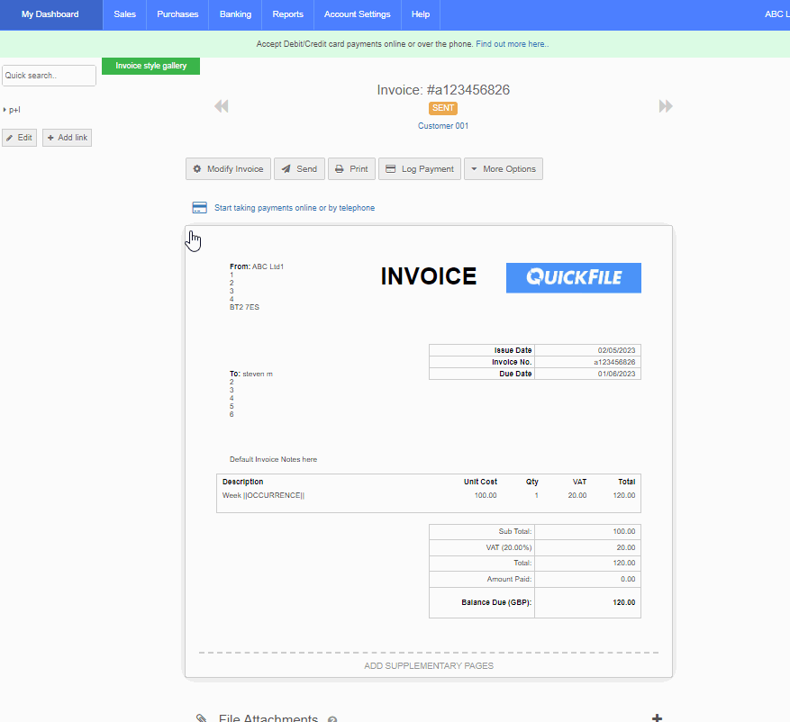 credit invoice