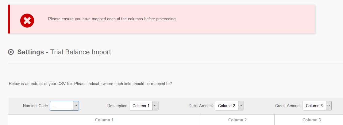 QuickBooks TB Import No Nominal Code In CSV File Import Fails 